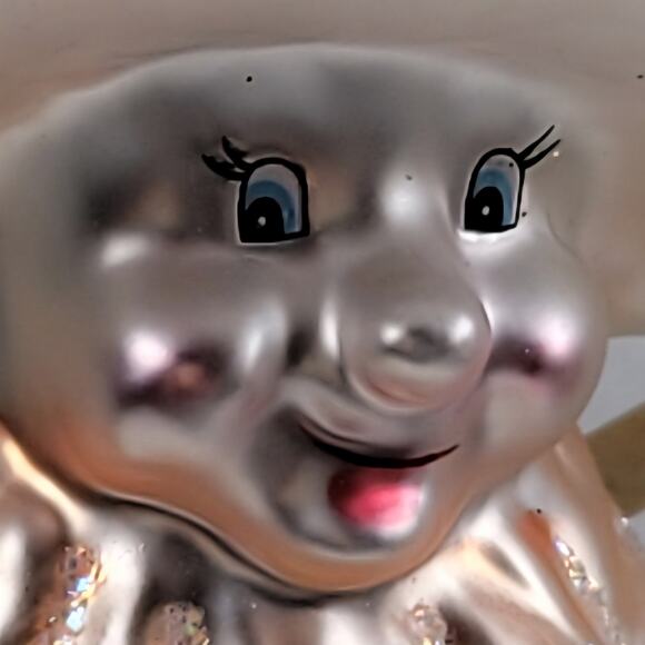 Vtg Mushroom Ornament 5" Red Cap Hand Painted Glittered Mercury Glass Christmas - Picture 3 of 11